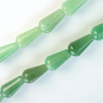 Gemstone Bead - Pear Smooth 15x8MM AVENTURINE-GREEN