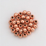 Metalized Plastic Smooth Bead with 2MM Hole - Round 04MM COPPER