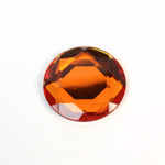 Plastic Flat Back Foiled Rose Cut Rhinestone - Round 25MM TOPAZ