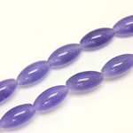 Gemstone Bead - Smooth Oval Rice 16x8MM Dyed QUARTZ Col. 16 PURPLE