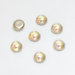 Glass Medium Dome Foiled Cabochon - Round 07MM CRYSTAL AB