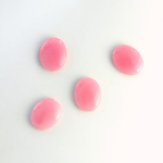 German Plastic Flat Back Buff Top Cabochon - Oval 10x8MM ROSE QUARTZ