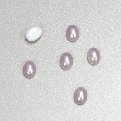 Glass Medium Dome Cabochon Pearl Spray Finish - Oval 08x6MM LAVENDER