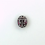 Glass Flat Back Lady Bug Stone with White Engraving - Oval 10x8MM AMETHYST