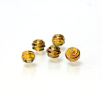 Czech Glass Lampwork Bead - Round 06MM COPPER WRAP TOPAZ