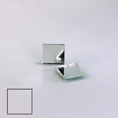 Glass Flat Back Foiled Mirror - Square 12x12MM CRYSTAL