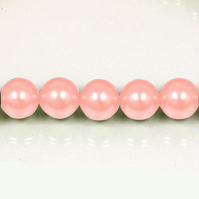 Czech Glass Pearl Bead - Round 08MM LT ROSE 70424