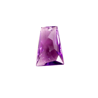 Plastic Pendant -Transparent Faceted Trapezoid 18x13MM AMETHYST