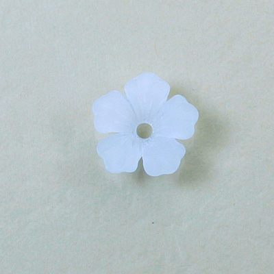 Plastic Flower with Center Hole - 14MM MATTE CRYSTAL