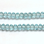 Czech Glass Fire Polish Bead - Rondelle Donut 05x3MM AQUA