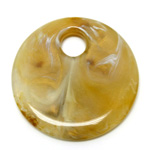Plastic Pendant - Mixed Color Smooth Round Creole 53MM HORN AGATE