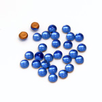 Glass Medium Dome Foiled Cabochon - Round 04MM SAPPHIRE