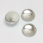 Plastic Flat Back Foiled Cabochon - Round 14MM CRYSTAL