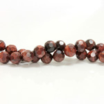 Gemstone Bead - Faceted Round 08MM TIGEREYE RED