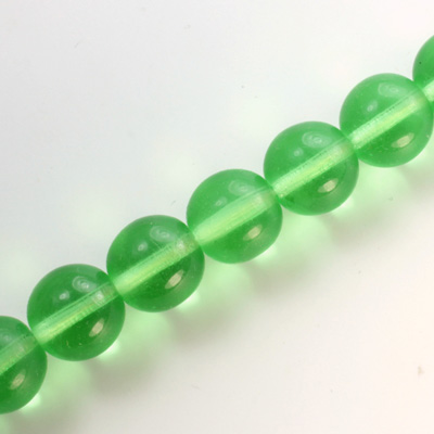 Czech Pressed Glass Bead - Smooth Round 12MM PERIDOT