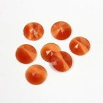 Fiber-Optic Flat Back Cabochon - Rauten Rose Round 09MM CAT'S EYE COPPER