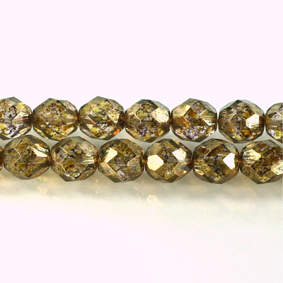 Czech Glass Fire Polish Bead - Round 08MM LUMI COATED TAUPE