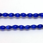 Fiber Optic Synthetic Cat's Eye Bead -  Oval Rice 06x4MM CAT'S EYE ROYAL BLUE