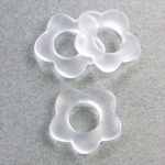 Plastic Bead - Smooth Flower Donut 20MM MATTE CRYSTAL