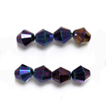 Czech Glass Fire Polished Bead - Bicone 08MM IRIS BLUE