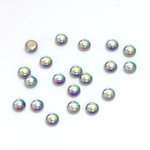 Glass Medium Dome Foiled Cabochon - Round 04MM LT SAPPHIRE AB