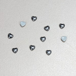 Glass Medium Dome Cabochon Pearl Spray Finish - Heart 04x4MM DK GREY