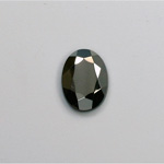 Glass Flat Back Rose Cut Faceted Stone - Oval 14x10MM HEMATITE Coated