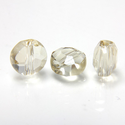 Chinese Cut Crystal Bead Side Drilled Coin - Round 08MM CHAMPAGNE LUMI COAT
