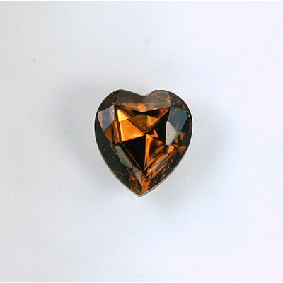 Glass Point Back Foiled Tin Table Cut (TTC) Stone - Heart 12x11MM SMOKE TOPAZ