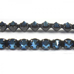 Preciosa Metal Spike Banding 1 Row - Round 15SS BLUE FLARE/BLACK