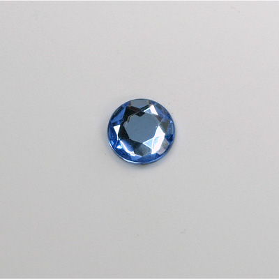 Glass Flat Back Rose Cut Fancy Foiled Stone - Round 09MM LT SAPPHIRE