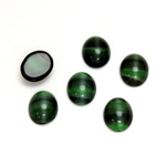 Glass Medium Dome Cabochon - Oval 10x8MM TIGEREYE GREEN