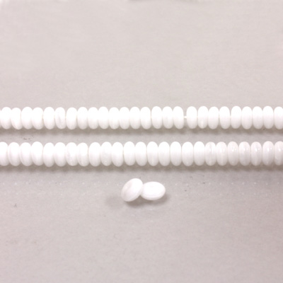 Czech Pressed Glass Bead - Smooth Rondelle 4MM CHALKWHITE