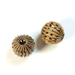 Brass Corrugated Bead - Fancy Pierced Round 12MM RAW