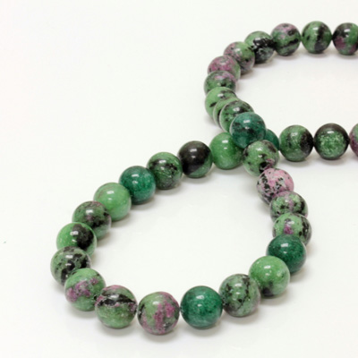 Gemstone Bead - Smooth Round 10MM ZOISITE RUBY