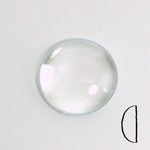 Plastic Flat Back Transparent Unfoiled Cabochon - Round 20MM CRYSTAL