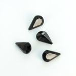 Plastic Point Back Opaque Stone - Pear 13x8MM JET