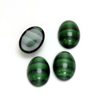 Glass Medium Dome Cabochon - Oval 14x10MM TIGEREYE GREEN