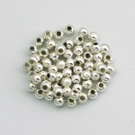 Metalized Plastic Smooth Bead - Round 03MM SILVER