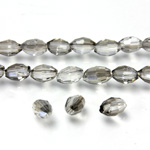 Chinese Cut Crystal Bead - Oval 06x4MM CRYSTAL GREY TRANSFER COAT