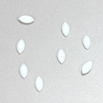 Plastic Flat Back Opaque Cabochon - Navette 08x4MM CHALKWHITE