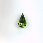 Glass Point Back Foiled Tin Table Cut (TTC) Stone - Pear 08x4.8MM OLIVINE