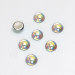Glass Medium Dome Foiled Cabochon - Round 07MM LT SAPPHIRE AB