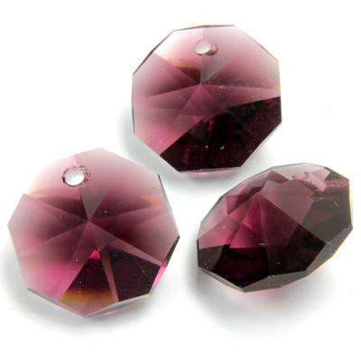 Preciosa Crystal Chandelier Pendant - Octagon 2571 (1-Hole) 14MM AMETHYST