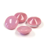 Glass Point Back Buff Top Stone Opaque Doublet - Round 48SS PINK MOONSTONE