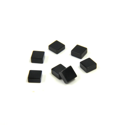 Gemstone Flat Back Flat Top Straight Side Stone - Square 04x4MM BLACK ONYX