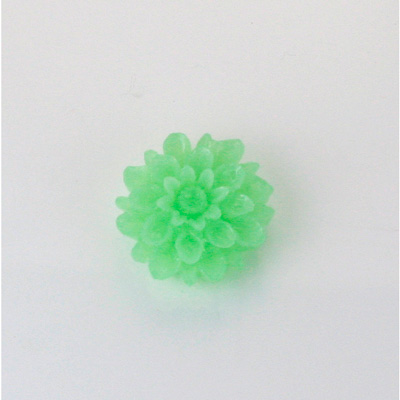 Plastic Carved No-Hole Flower - Dahlia 18MM TRANS JADE