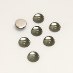 Plastic Flat Back Foiled Cabochon - Round 07MM BLACK DIAMOND