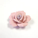 Ceramic Flat Back Flower - Rose 27MM PINK with PURPLE
