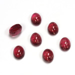 Glass Medium Dome Lampwork Cabochon - Oval 08x6MM GOLD FLECK RUBY (05052)